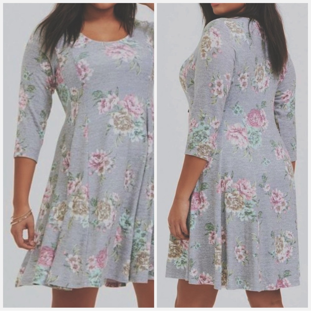 TORRID sweater dress floral hacci